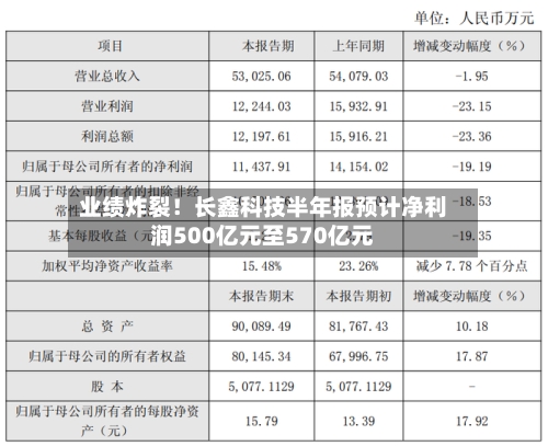 业绩炸裂!长鑫科技半年报预计净利润500亿元至570亿元-第3张图片