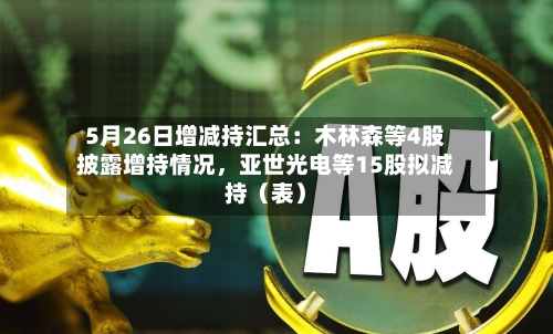 5月26日增减持汇总：木林森等4股披露增持情况，亚世光电等15股拟减持（表）-第2张图片